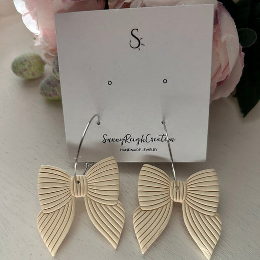Neutral Striped Bows | Hoops